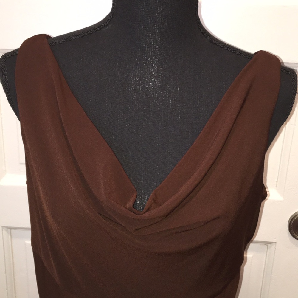“SCENE”byDONNA RICCO DRESS-RICH MAHOGANY-SZ M